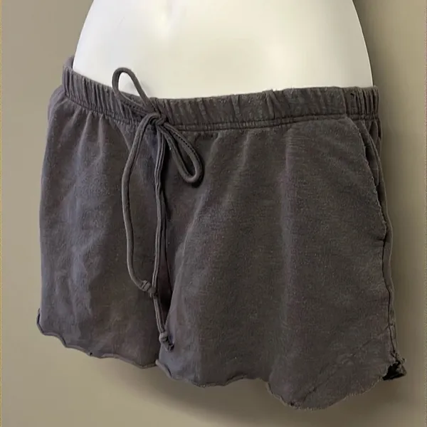 Vici Heather Gray Distressed Lounge Short Shorts w/ Elastic Waist and Pockets- M - Image 6