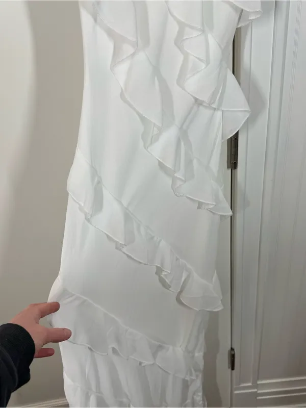 Petal & Pup Ciao Ruffles Maxi Dress in white size small bridal engagement‎ vacay - Image 3