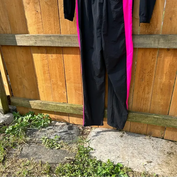 ASOS Collusion Brand Ski Style Indoor/outdoor Jumpsuit size‎ 10 black pink retro - Image 12