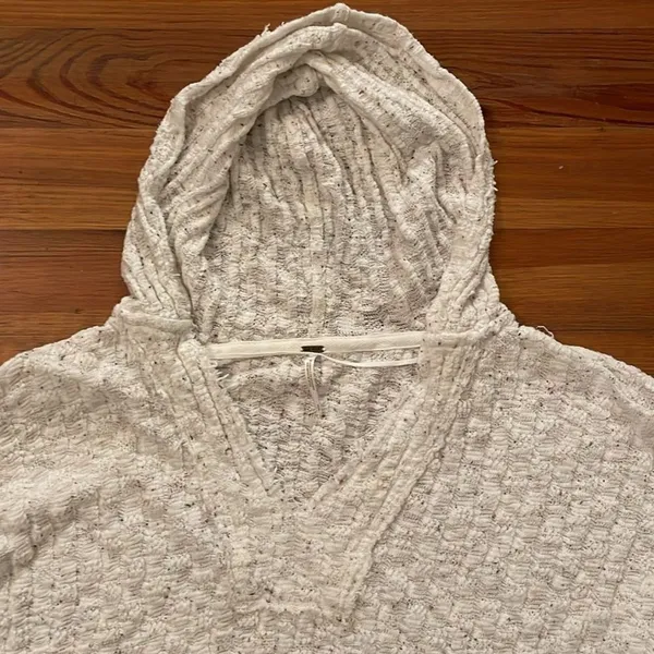 Free People Baja Babe Hacci Hooded Knit Sweater Womens Size Small Oversized - Image 11