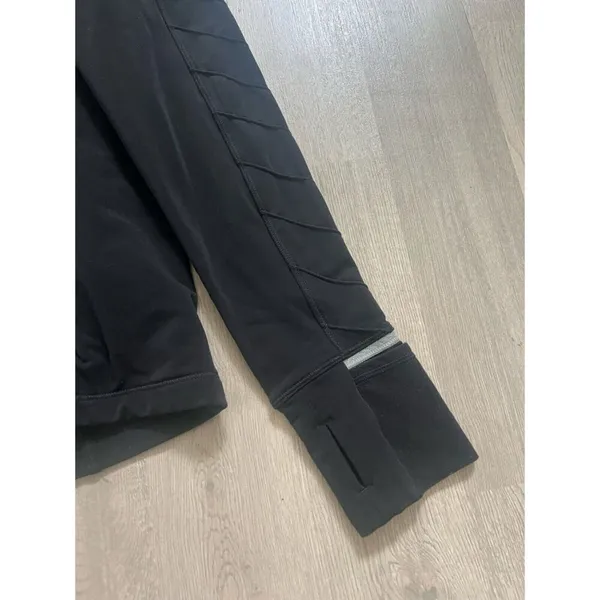 Lululemon 12 Running 1/2 1/4 Zip Pullover Mock Top Black Reflective Chevron - Image 6