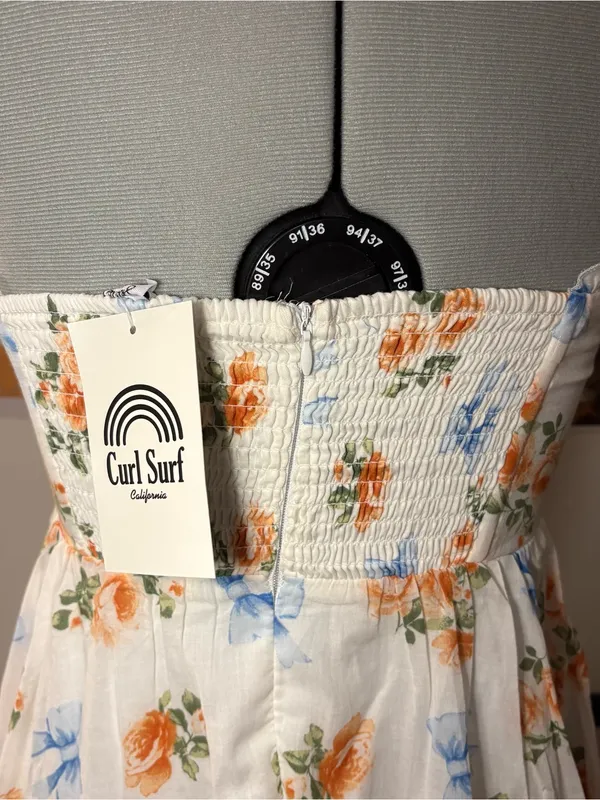 Curl Surf California Floral Bow Strapless Mini Dress - Image 7