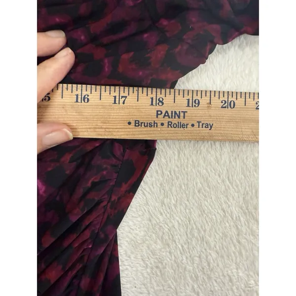 Lauren Ralph Lauren Womens Faux Wrap Dress Size XL Geometric Red‎ Black Ruched - Image 8