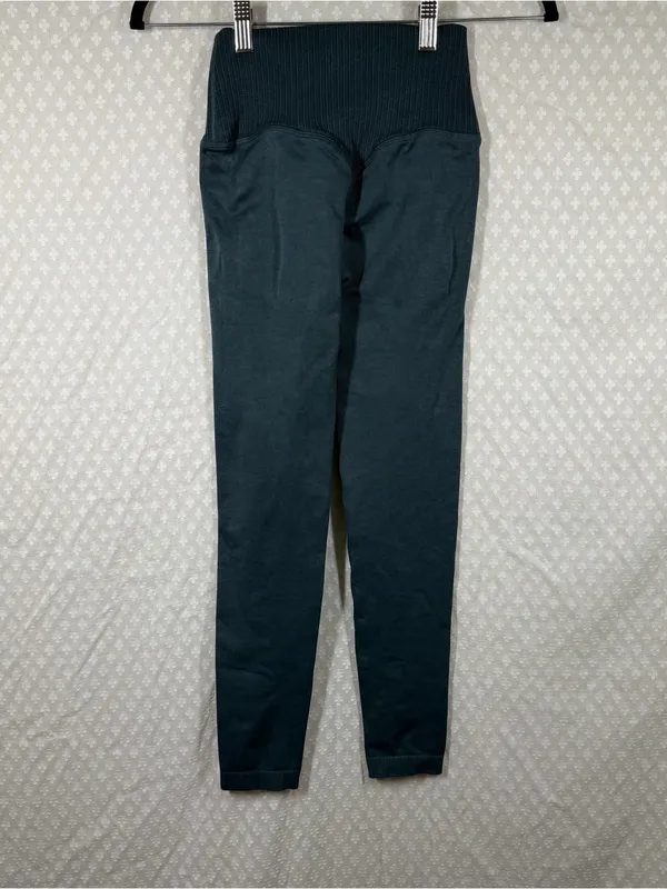 Popflex Dark Green Crossover Waist High Rise Leggings‎ - Image 5