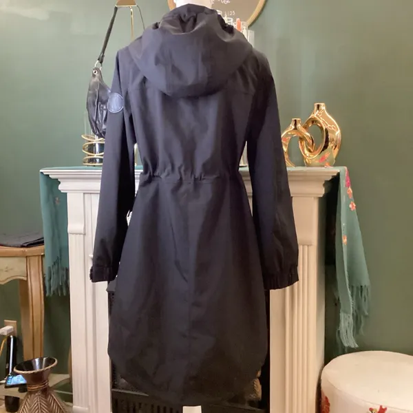 Donna Karan DKNY Black Trench Coat with‎ Hood - Image 2