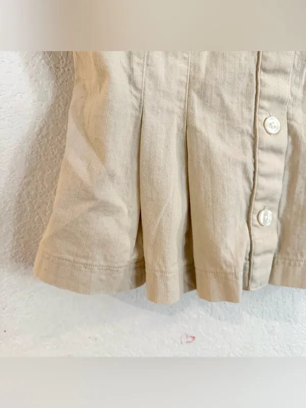Banana Republic Womens Shirt Beige Peplum Square Neck Sleeveless Cotton Size 4 - Image 7