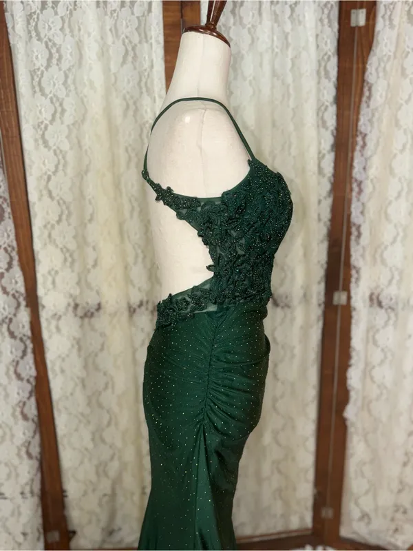 Gorgeous Green Sparkling Mermaid Prom/Pageant Gown - Image 6