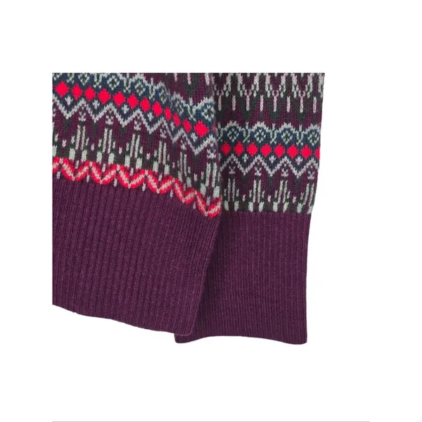 LL Bean Fair Isle Cotton Cashmere Turtleneck Sweater LRG Cabin Cozy - Image 4