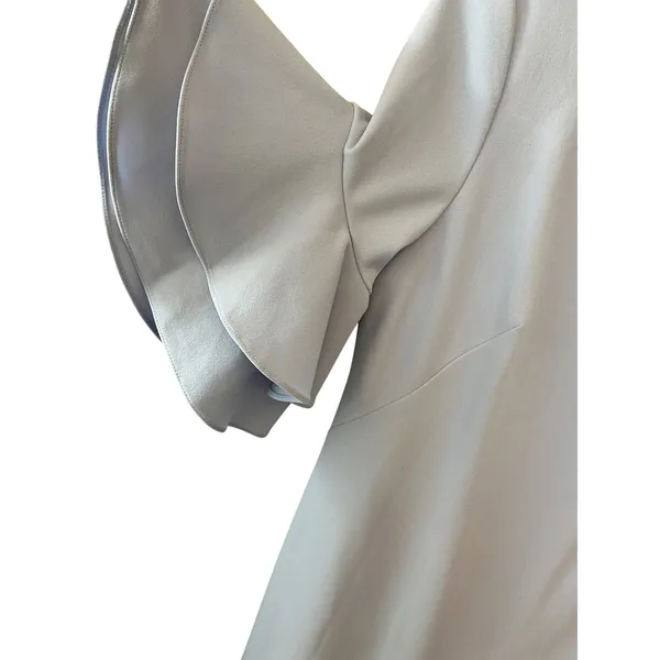 Lauren Ralph Lauren Light Blue Bell Sleeve Shift Dress Size‎ 10 Boat Neck Crepe - Image 3