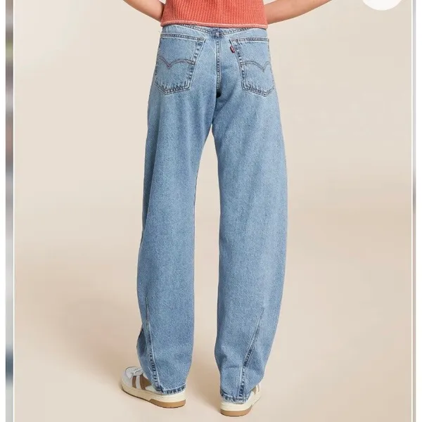 Levi's Premium‎ Baggy Dad Barrel Tapered Jean Easy Days Medium Wash Blue 25 - Image 3