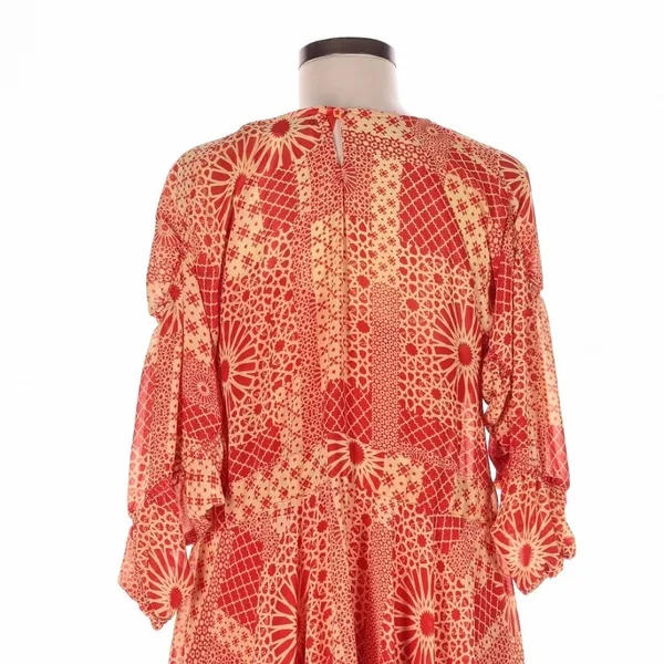 Anthropologie Eva Franco Tasari Orangs Patchwork Mini Dress Size 8 Boho Indie - Image 6