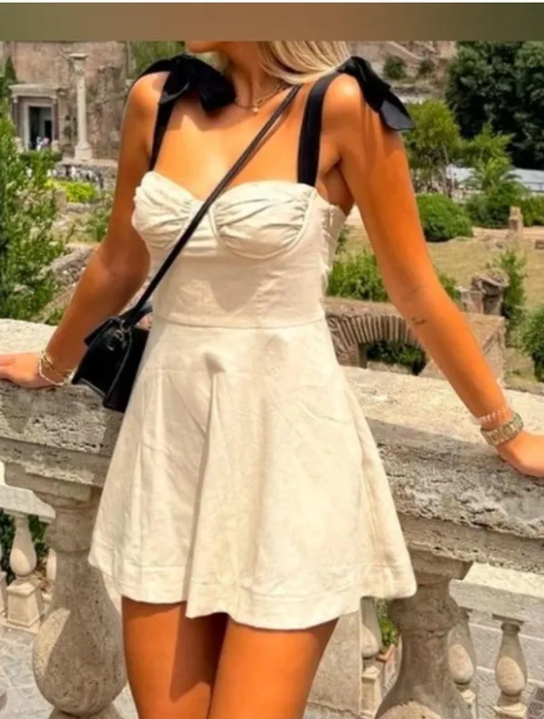 ZARA Linen Mini Dress - Image 2