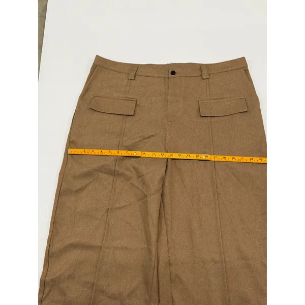 Camel‎ Brown Wide Leg High Waisted Trousers Flap Pockets Runs Small 1XL - Image 5