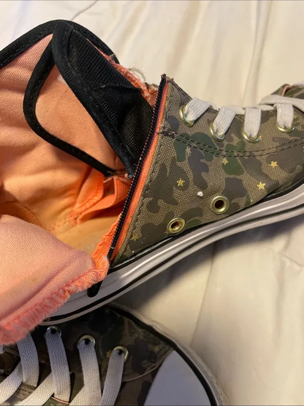 Converse Women's Camo High-Top Sneakers with Pink Lining - Image 5