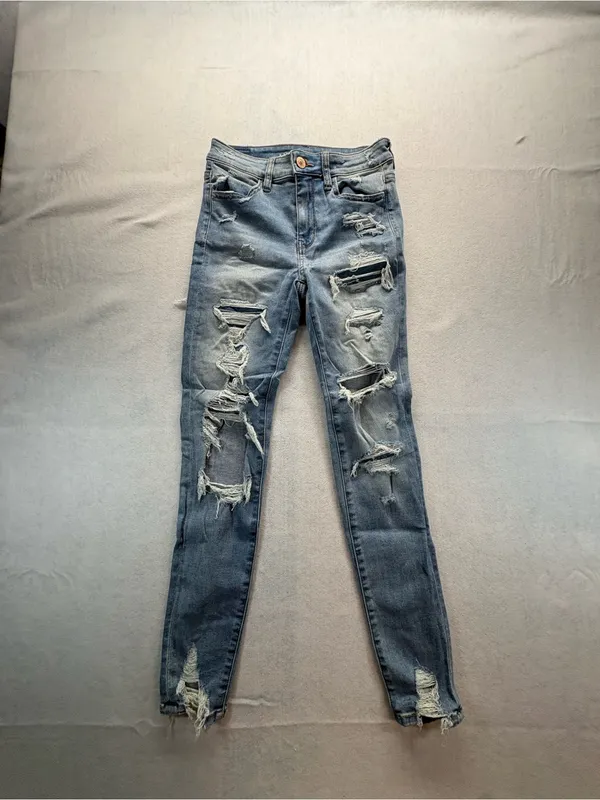 American Eagle Hi-Rise Jegging Next Level Stretch Distressed Jeans Women’s 4 - Image 2