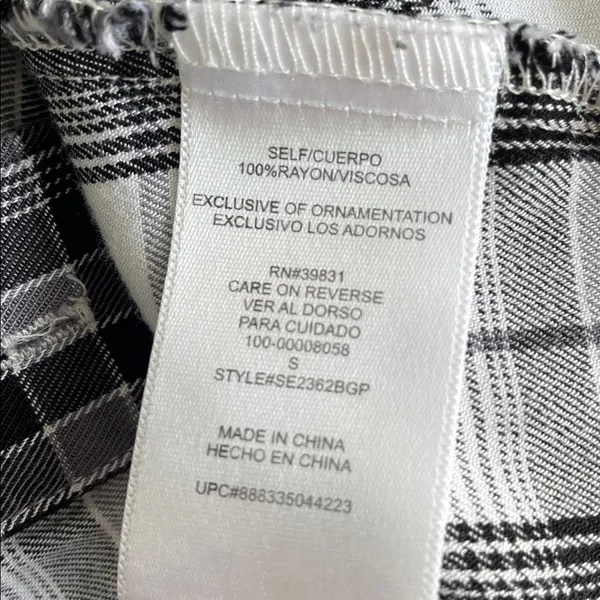 Sam Edelman Monochrome Plaid Button Down Shirt - Image 8