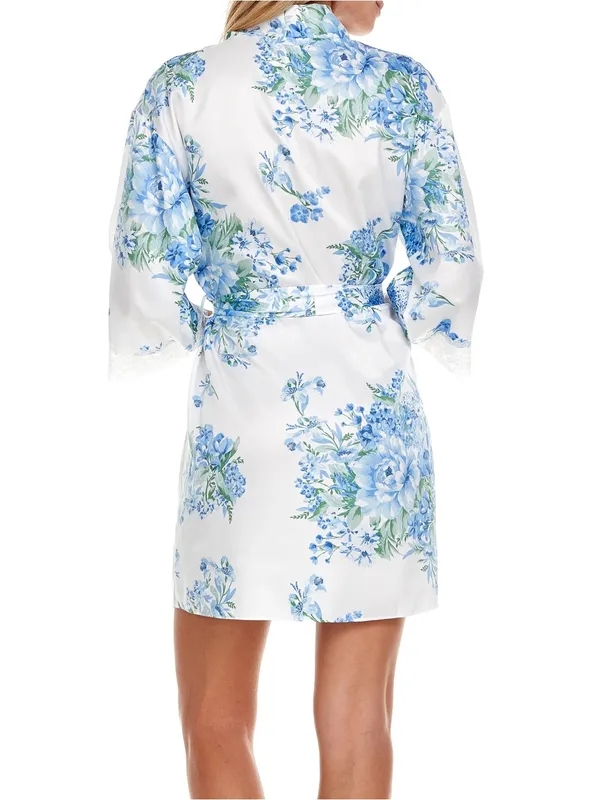 Flora Nikrooz “Sabrina” Floral Print Satin Robe - Image 6