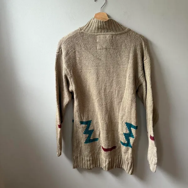 Vintage Silk Club 100% Silk Southwestern Knit Sweater — Made in Hong Kong (S) - Image 2