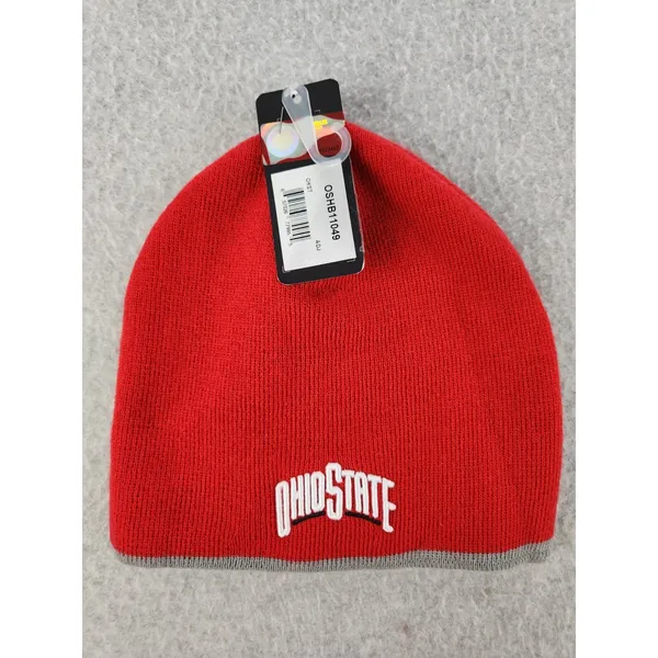 NWT Scarlet Ohio State Buckeyes University Football Campus Knit‎ BeanieCap Hat - Image 3