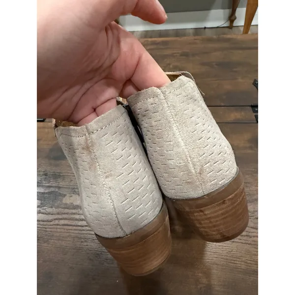 Lucky Brand Fabiana Booties Womens 8M Beige‎ Perforated Leather Ankle Boots Boho - Image 8