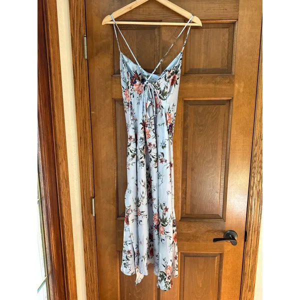 ASTR Gaia Floral Midi Dress in Blue Rust Size Small NEW - Image 7