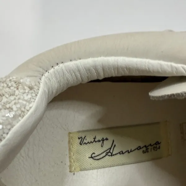 Vintage Cream and Silver Star Sneakers White Size 9 - Image 10