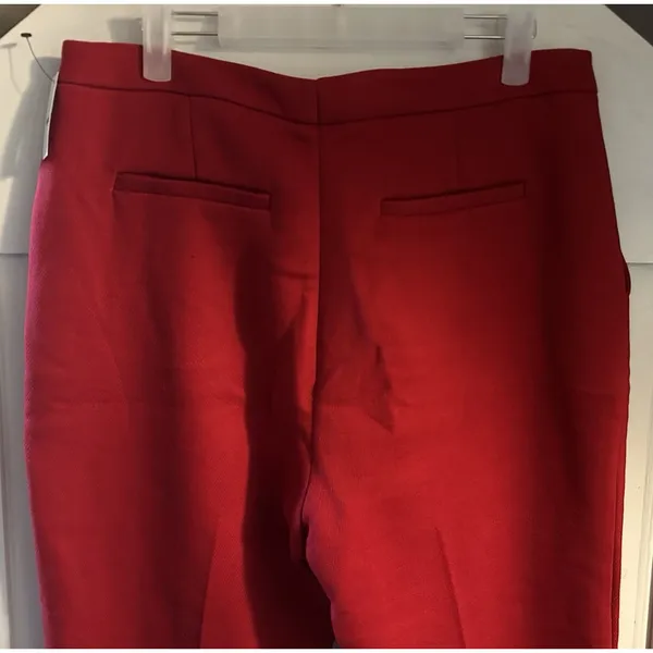 Halogen X Atlantic Pacific Button Detail Red Kick Flair Pants High Rise Sz 12 - Image 4