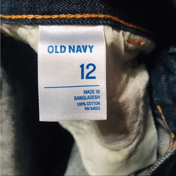 Old Navy Jean Skirt With Striped Front‎ Pockets Womens Size 12 Blue Denim NEW - Image 3