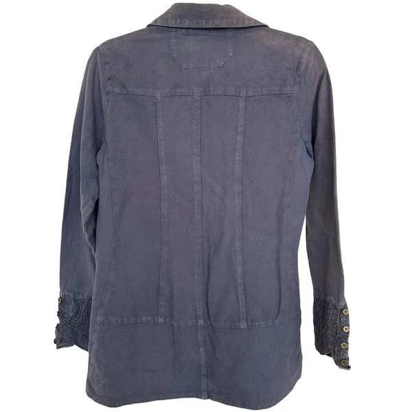 Parsley & Sage Women's Embroidered Floral Button Down Shacket, Size S, Pre Loved - Image 2