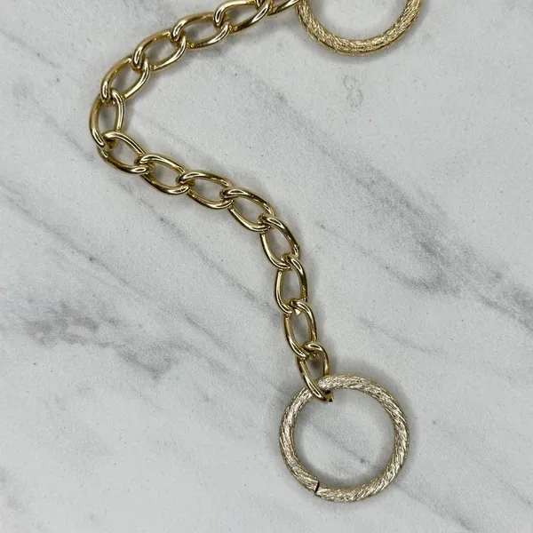 Textured Open Circle Ring Gold Tone Chain Link Belt Small (S) ✨ - Image 10