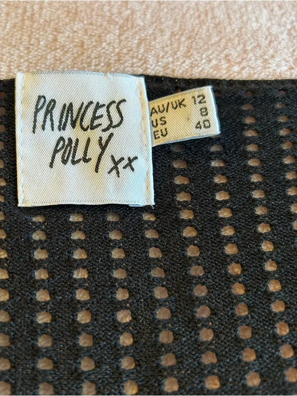 Princess Polly black semi sheer long sleeve fishnet maxi dress coverup 8 bodycon - Image 6