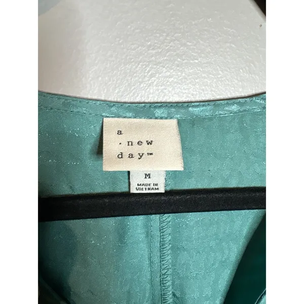 A New Day teal textured drop waist dress - Image 4