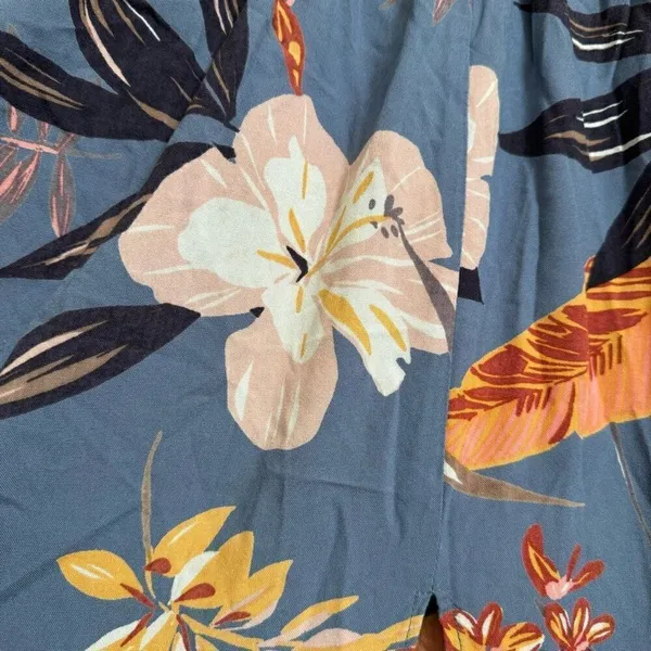 Patrons Of Peace Light Blue Floral Tropical Flowy Side Slit Maxi Skirt Small - Image 6
