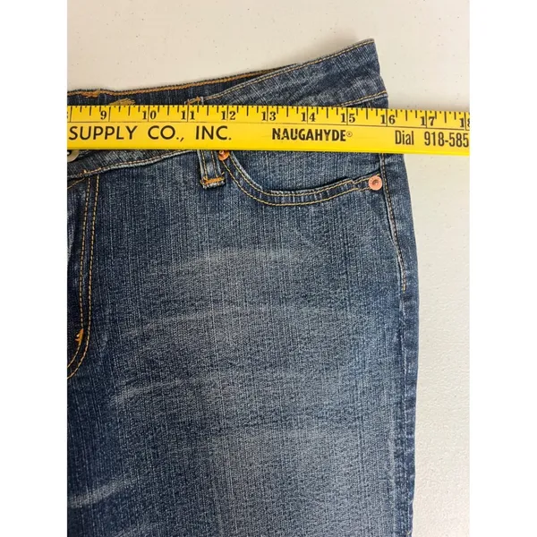 SEVEN7 Bootcut Jeans Women 32 Blue Boot Stretch Medium Wash Embroidered Low Rise - Image 4