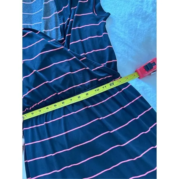 Banana Republic Womens Dress Medium Surplice Short Sleeve Striped size S - Image 4