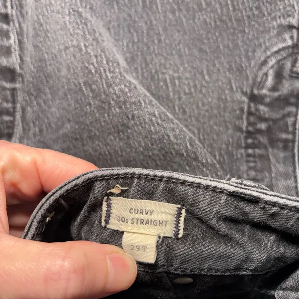 Madewell Curvy 90s Straight Leg Jeans Washed Black Size 29 Tall High Rise grunge - Image 2