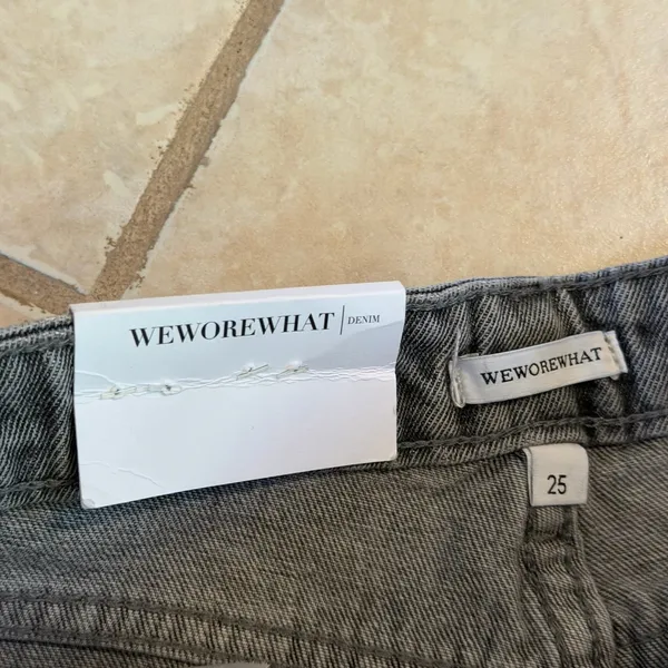 We Wore What Boyfriend Short Rigid Denim Washed Grey Jean Shorts 25 Summer NWT - Image 7