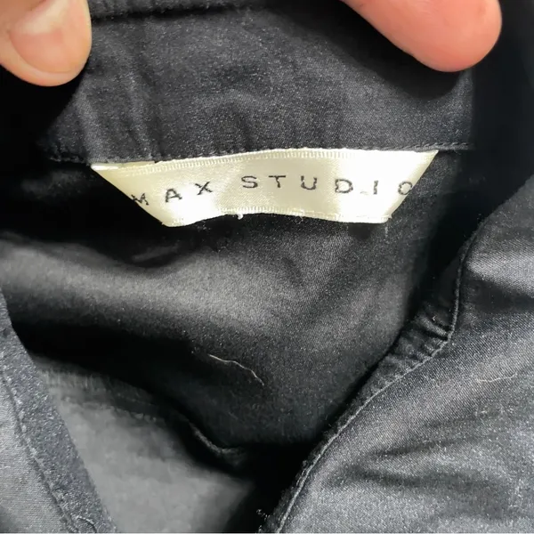 Max Studio Black Embroidered Shirt size M - Image 9