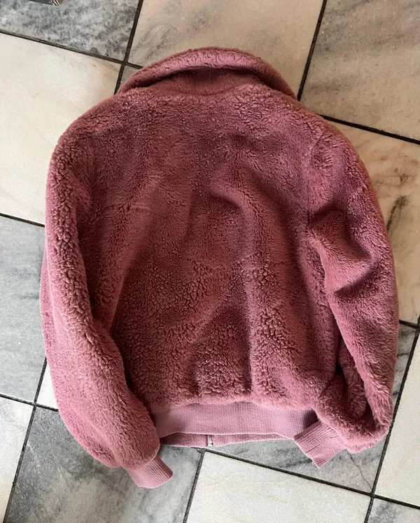 Miss Selfie Faux Fur Jacket Pink - Image 4
