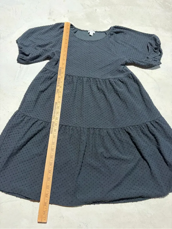 J. Crew Black dot Tiered Puff Sleeve Dress small - Image 5
