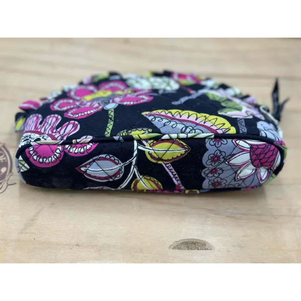 Vera Bradley Floral Cosmetic Bag Zip Closure‎ Black - Image 5