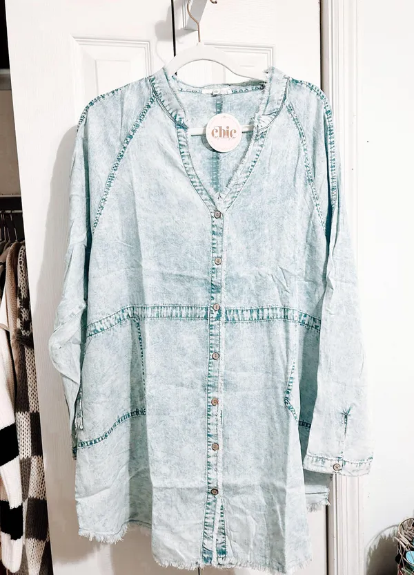 These Three Boutique Denim Dress - Image 2