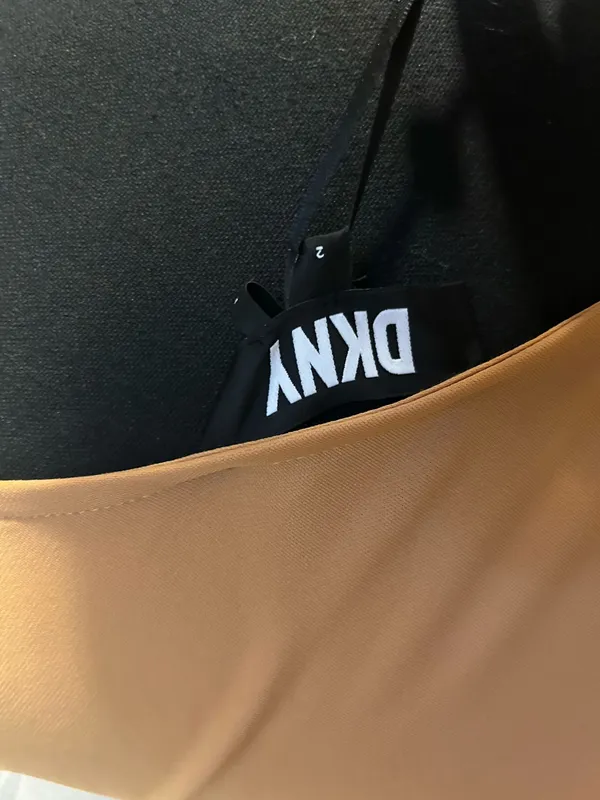 DKNY one shoulder dress in Saddle Tan  - Image 8