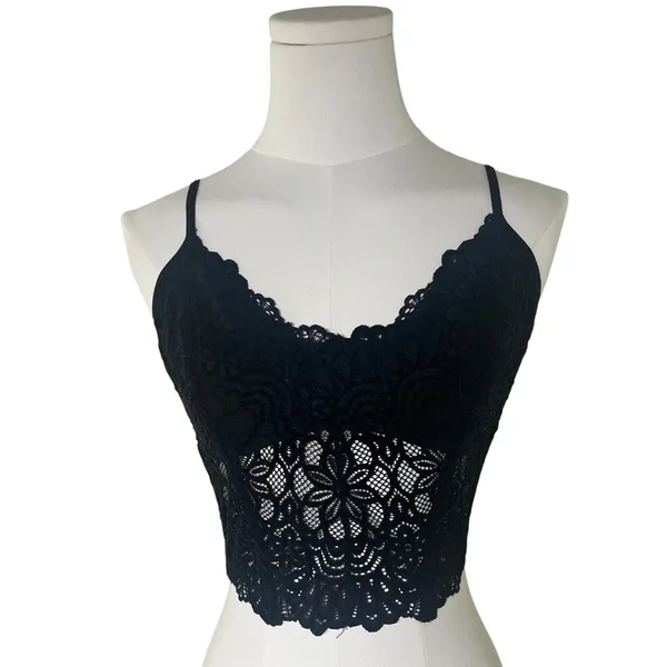 Forever 21 Black Lace Bralette Top XL Extra‎ Large Adjustable Straps - Image 4