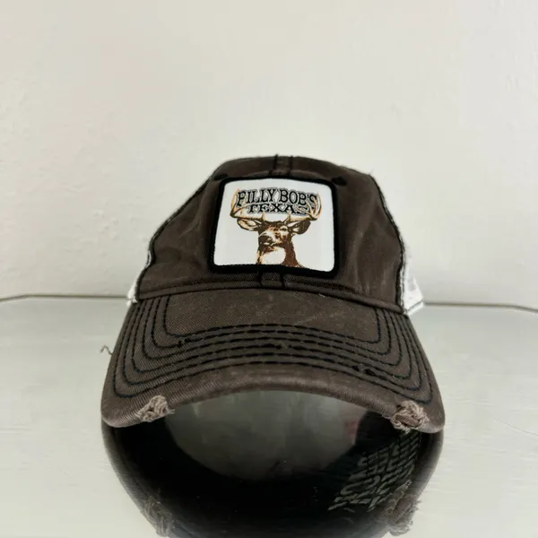 BILLY BOBS TEXAS Y2K Brown White Buck Rack Addict Country Baseball Hat - Image 6