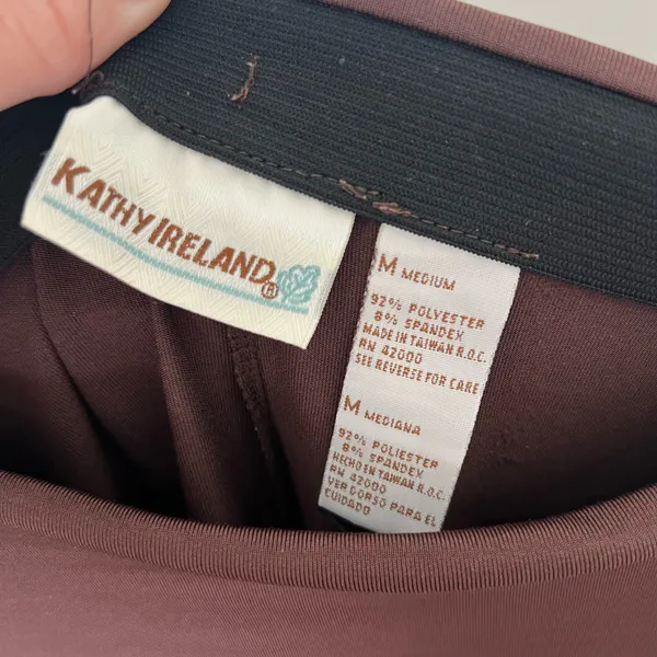 Kathy Ireland Vintage Y2k Brown Bodycon Midi Skirt - Image 4