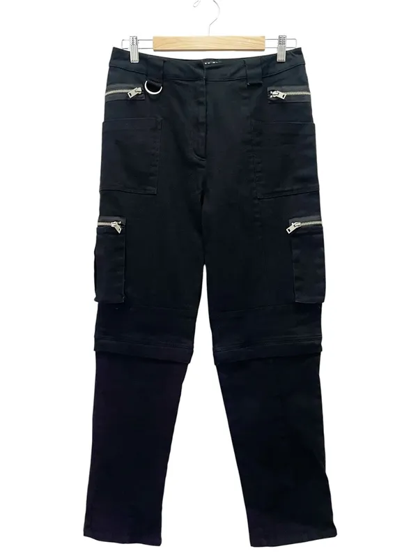 I.AM.GIA Ursa Cargo Pants Large Black Zip Off Convertible Shorts Silver Hardware - Image 2