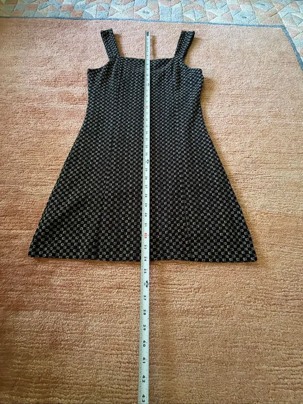 Free People Black Cream Textured Knit Mini Dress Size M - Image 3