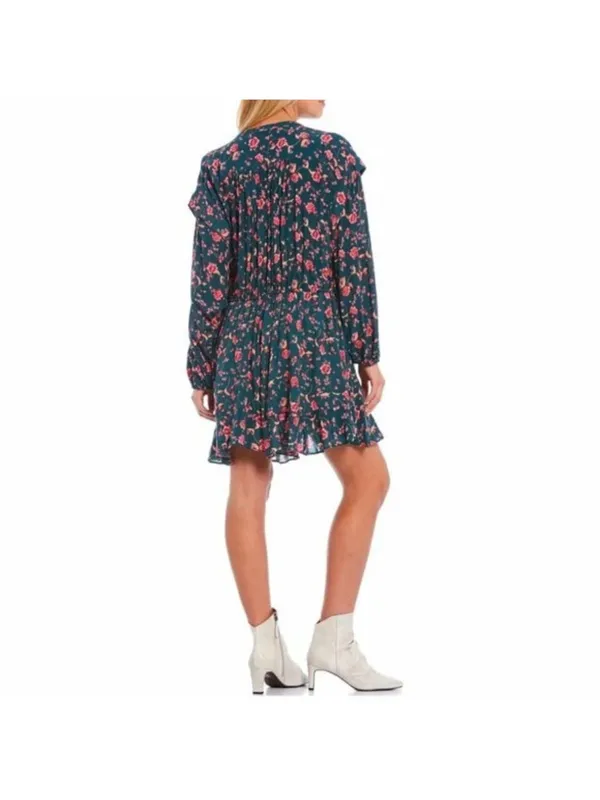 Free People Floral Print LS Free People Floral Print Long Sleeve Mini Dress M - Image 3