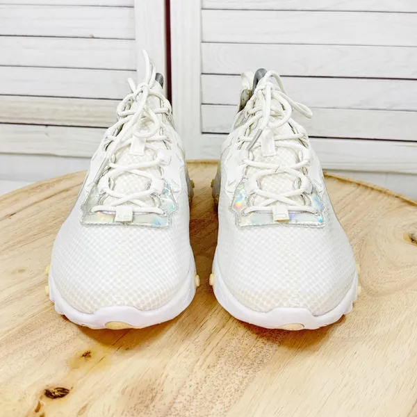 Nike React Element 55 Running Sneakers White Iridescent Women Size 10 CN0147-100 - Image 2